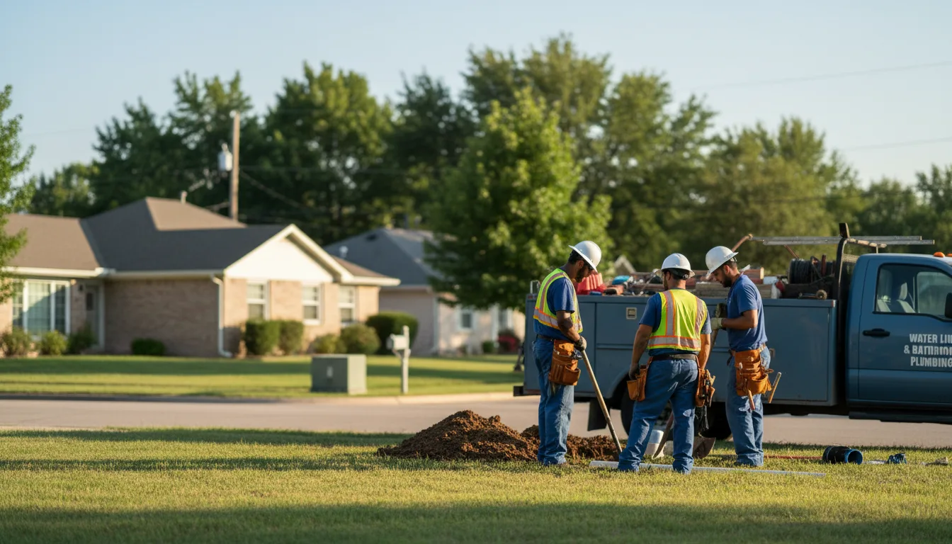 Residential water line and bathroom plumbing service in Corning, OH